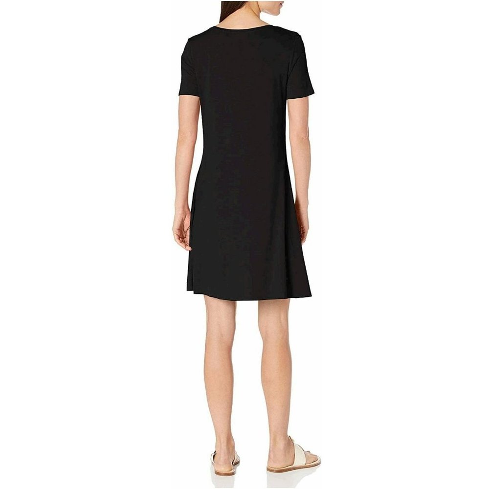 Amazon Essentials Black T-Shirt Dress Short Sleeve Size S LBD - Picture 2 of 6